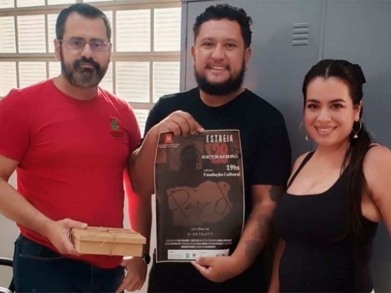 Foto da divulgação do filme no Instituto Federal de São Paulo, campus de Ilha Solteira
